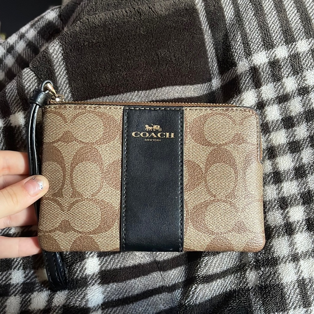 Brown and Black Coach Wallet